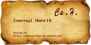 Csernyi Henrik névjegykártya